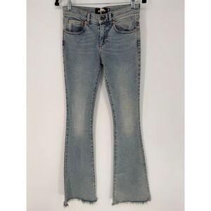 SER.O.YA DEMI FLARE JEANS IN SORRENTO NWT SIZE 25 EXTRA LONG FRAYED HEM